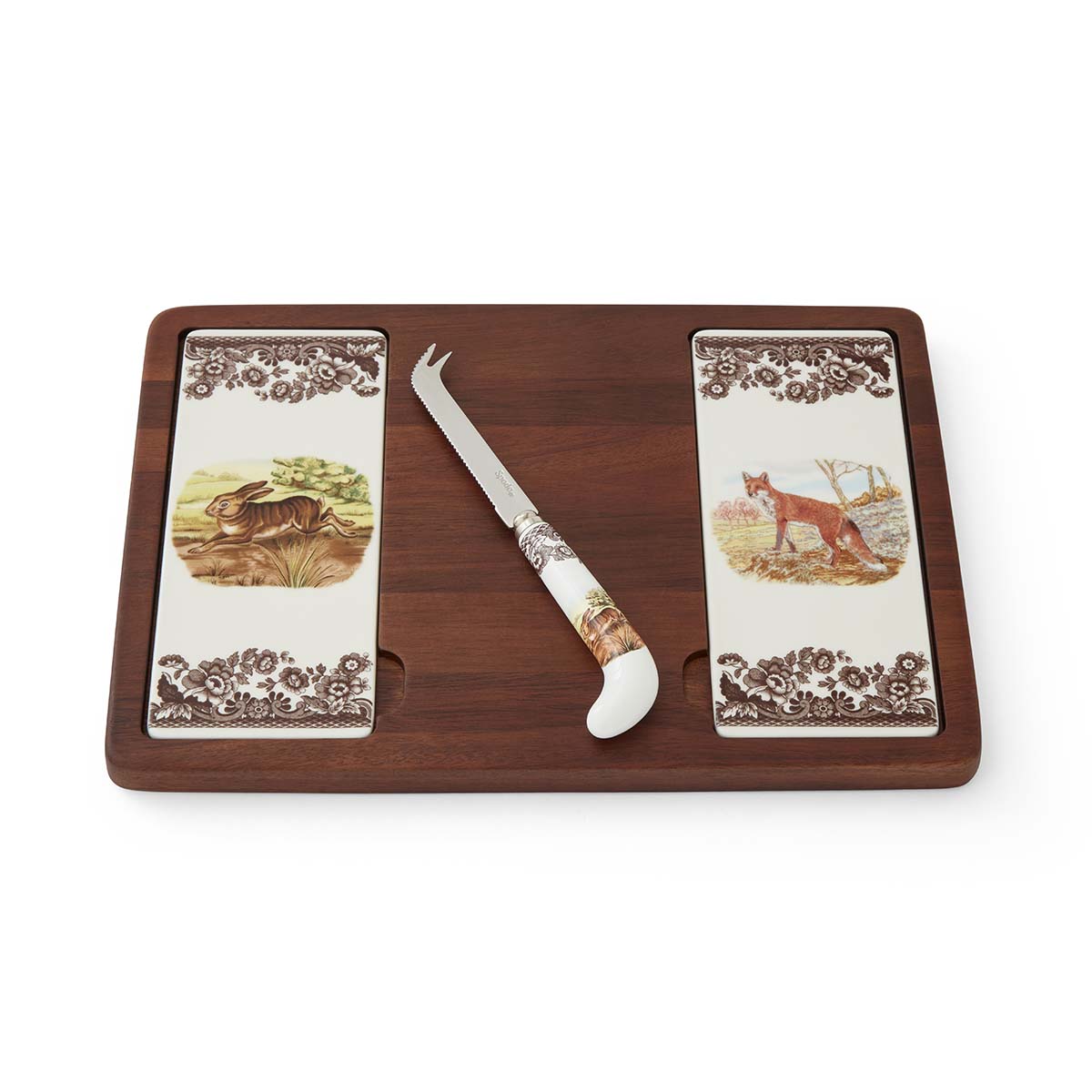 Woodland Cheese Board & Knife, Fox & Rabbit image number null
